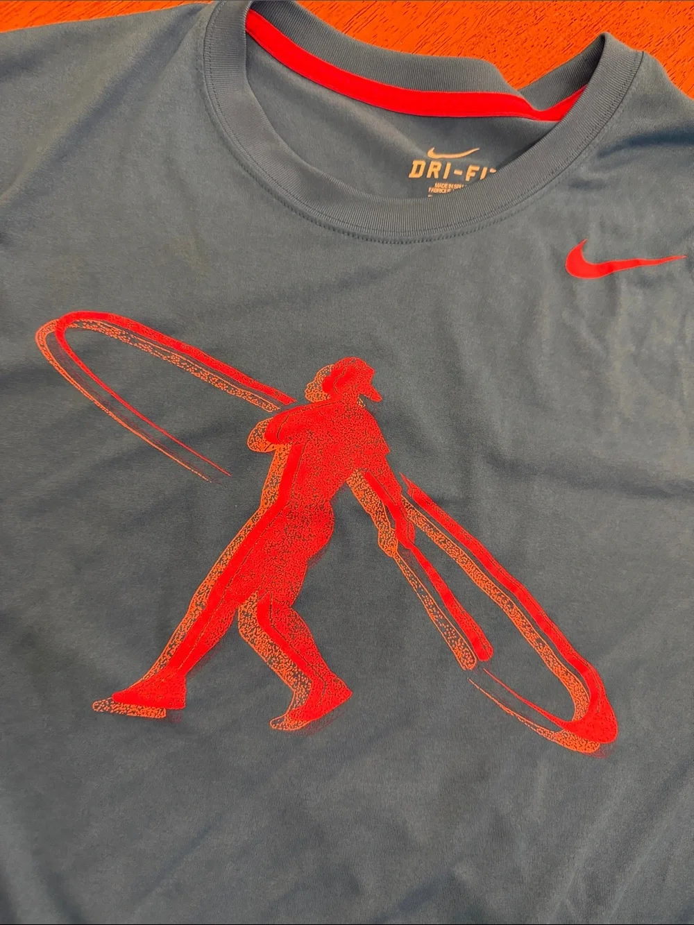 Nike Blue Short-Sleeve Dri-FIT Tee with Red Graphic
